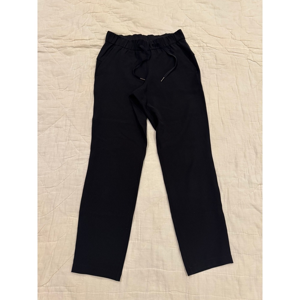 Lululemon On the Fly Pant 7/8 Black Drawstring Trousers Sz 4 Cropped 27" Inseam